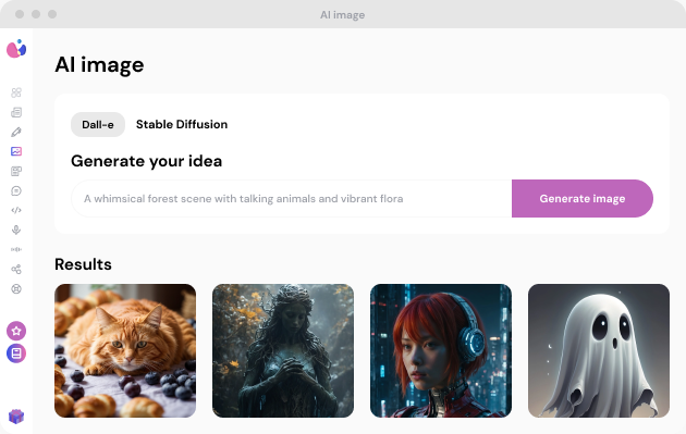 AI Image dashboard - generate images with AI